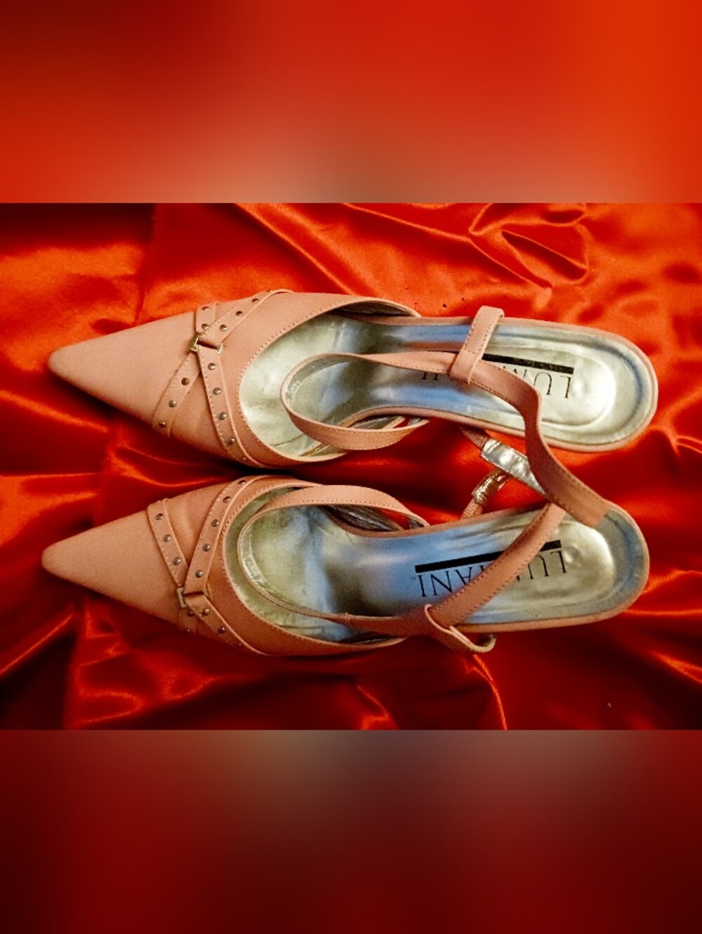 Pointed Toe Pink Slingback Heels. Italy